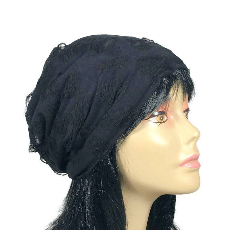 Grunge Schwarze Mütze Goth Hut Leichte Slouch Hat Slouchy Steampunk Schwarz Sondergrösse/Futter von LooptheLoop