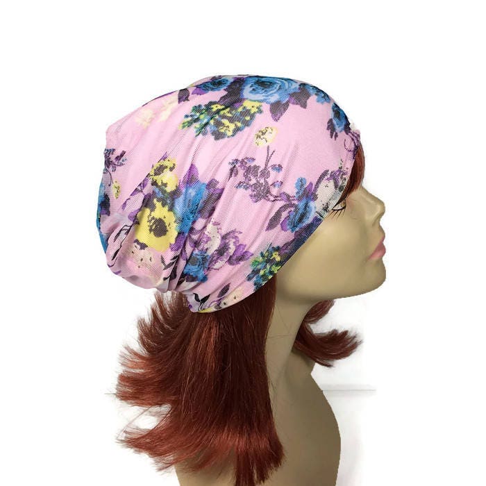Rosa Blumen Slouchy Hut Mauve Sommer Mütze Leichte Netz Hat Beanie Benutzerdefinierte Größe von LooptheLoop