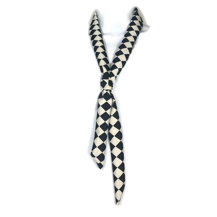 Schwarz Und Weiß Skinny Krawatten Damen Poly Seide Schal Schals Lange Dünne Tie von LooptheLoop