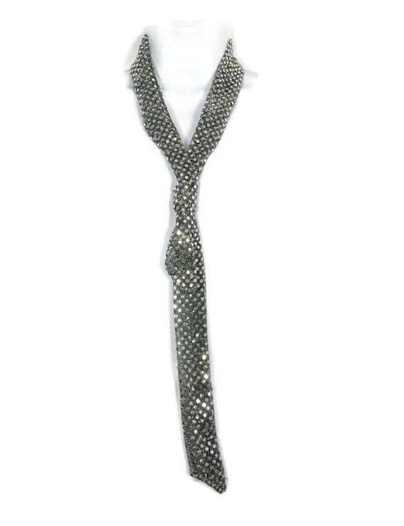 Silber Halsschals Halsschal Dot Skinny Schal Dünne Schals Pailletten Krawatten Damen von LooptheLoop