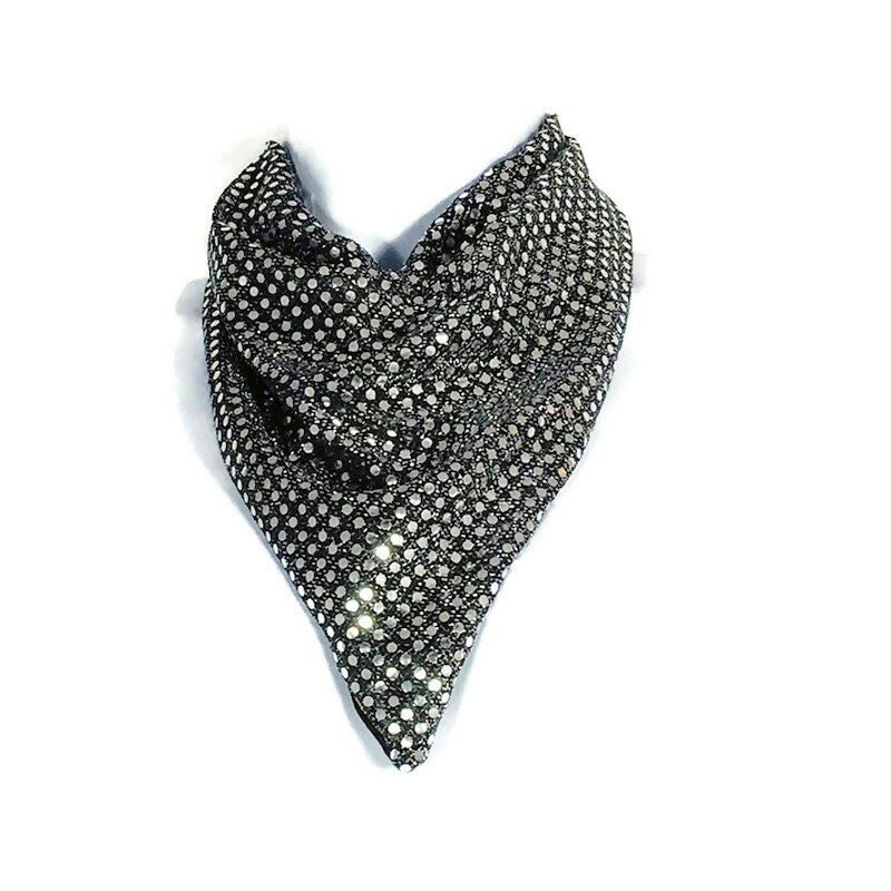 Silber Konfetti Dot Bandana Faux Pailletten Bib Ascot Frauen Halstuch Schals von LooptheLoop