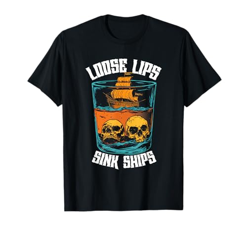 Lose Lips Sink Ships Vintage Totenkopf Pirat Herren Damen T-Shirt Lose Lips Sink Ships Vintage Totenkopf Pirat Herren Damen T-Shirt von Loose Lips Sink Ships Traditional Nautical Vintage