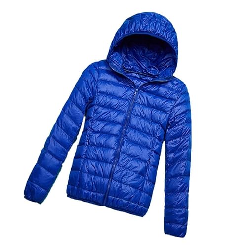 LooshienEU Leichte Damen mit Kapuze Daunenjacken Leichte Daunenjacke Gepolsterte Jacken Leichte Jacke Mantel Daunenjacke Ultraleicht Schwere Steppjacken Winter Damen Winterjacken, Saphirblau, XL von LooshienEU