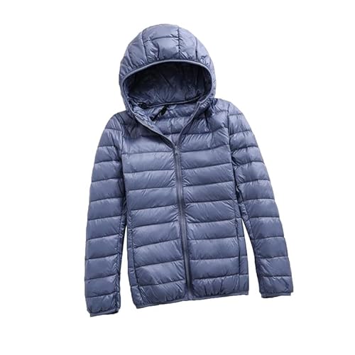 LooshienEU Leichte Damen mit Kapuze Daunenjacken Leichte Daunenjacke Gepolsterte Jacken Leichte Jacke Mantel Daunenjacke Ultraleicht Schwere Steppjacken Winter Damen Winterjacken, grau, 50 von LooshienEU