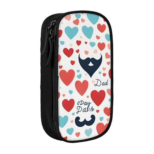 Federmäppchen mit Aufschrift "Fathers Day Love Dad", Aufbewahrungstasche, großes Fassungsvermögen, tragbare Büro-Stifttasche mit Reißverschluss von Lootpe