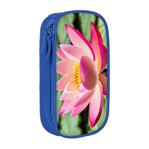 Federmäppchen mit Lotusblumen-Aufdruck, Aufbewahrungstasche, großes Fassungsvermögen, tragbare Büro-Stifttasche mit Reißverschluss von Lootpe