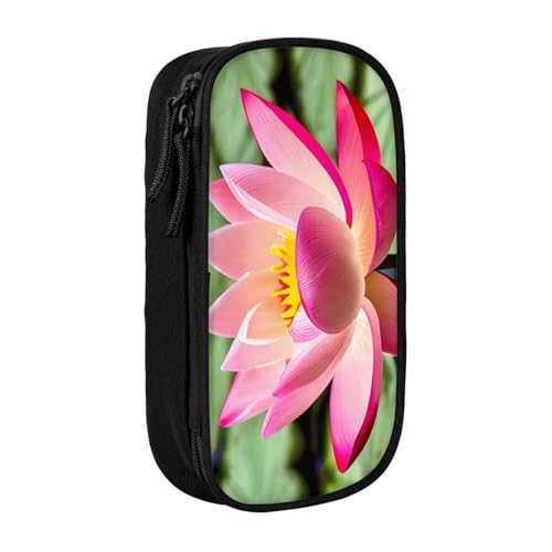 Federmäppchen mit Lotusblumen-Aufdruck, Aufbewahrungstasche, großes Fassungsvermögen, tragbare Büro-Stifttasche mit Reißverschluss von Lootpe