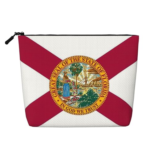 Florida Staatsflagge Druck Reise Make-up Tasche Große Kapazität Kosmetiktasche für Frauen Tragbare Kosmetiktasche Kulturbeutel von Lootpe