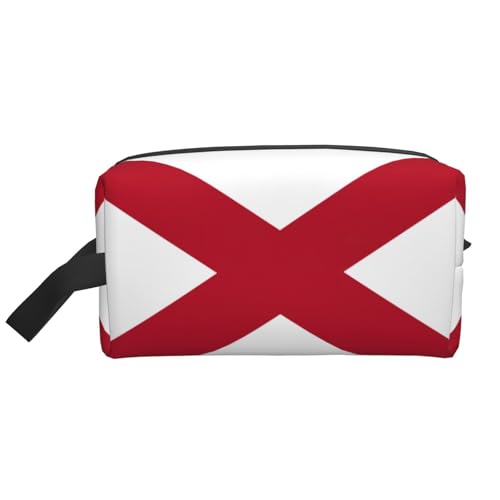 Lootpe Alabama Make-up-Tasche mit Staatsflaggen-Druck, tragbare Reise-Make-up-Tasche, Kulturbeutel, große Make-up-Tasche für Damen von Lootpe