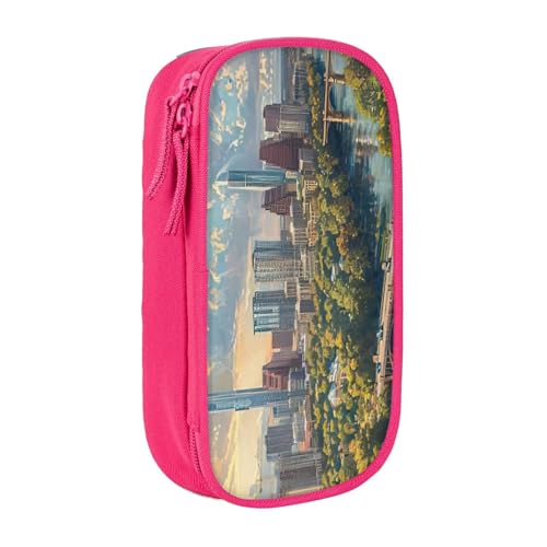 Lootpe Austin Federmäppchen mit Texas-Druck, Aufbewahrungstasche, großes Fassungsvermögen, tragbare Büro-Stifttasche mit Reißverschluss von Lootpe