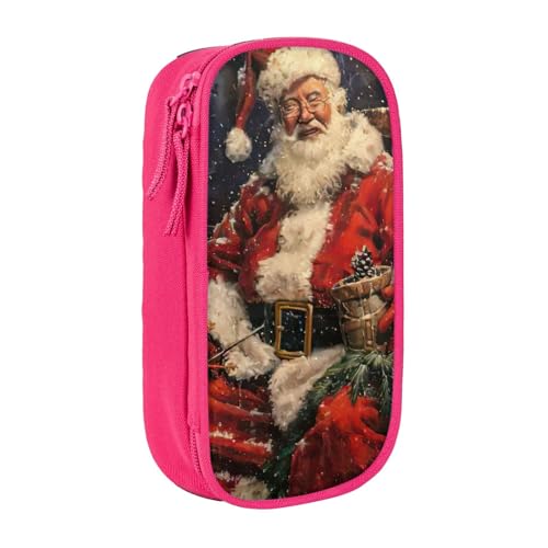 Lootpe Federmäppchen mit Aufschrift "Merry Christmas", Aufbewahrungstasche, großes Fassungsvermögen, tragbare Büro-Stifttasche mit Reißverschluss von Lootpe