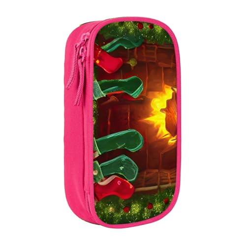 Lootpe Federmäppchen mit Aufschrift "Merry Christmas", Aufbewahrungstasche, großes Fassungsvermögen, tragbare Büro-Stifttasche mit Reißverschluss von Lootpe