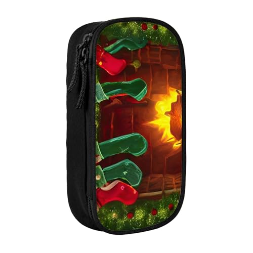 Lootpe Federmäppchen mit Aufschrift "Merry Christmas", Aufbewahrungstasche, großes Fassungsvermögen, tragbare Büro-Stifttasche mit Reißverschluss von Lootpe