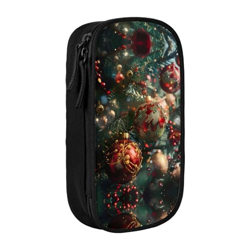 Lootpe Federmäppchen mit Aufschrift "Merry Christmas", Aufbewahrungstasche, großes Fassungsvermögen, tragbare Büro-Stifttasche mit Reißverschluss von Lootpe
