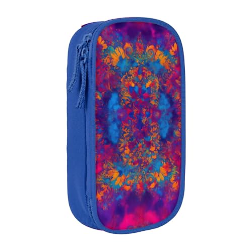 Lootpe Federmäppchen mit Batikmotiv, Hippie-Druck, Aufbewahrungstasche, großes Fassungsvermögen, tragbare Büro-Stifttasche mit Reißverschluss von Lootpe