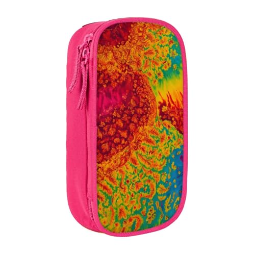 Lootpe Federmäppchen mit Batikmotiv, Hippie-Druck, Aufbewahrungstasche, großes Fassungsvermögen, tragbare Büro-Stifttasche mit Reißverschluss von Lootpe