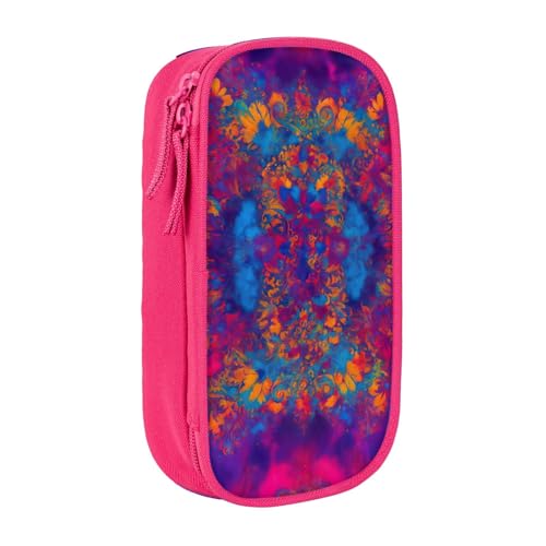 Lootpe Federmäppchen mit Batikmotiv, Hippie-Druck, Aufbewahrungstasche, großes Fassungsvermögen, tragbare Büro-Stifttasche mit Reißverschluss von Lootpe