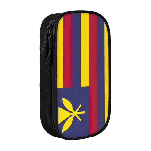 Lootpe Federmäppchen mit Flagge des Königreichs Hawaii, Aufbewahrungstasche, großes Fassungsvermögen, tragbare Büro-Stifttasche mit Reißverschluss von Lootpe