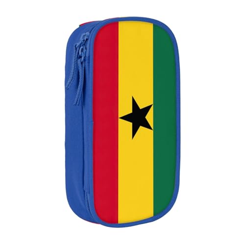 Lootpe Federmäppchen mit Flagge von Ghana, Aufbewahrungstasche, großes Fassungsvermögen, tragbare Büro-Stifttasche mit Reißverschluss von Lootpe