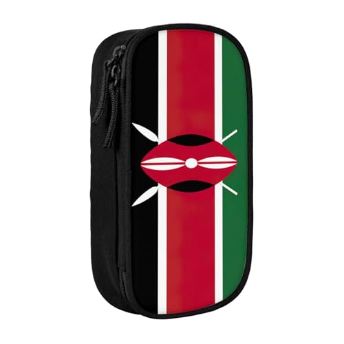 Lootpe Federmäppchen mit Flagge von Kenia, Aufbewahrungstasche, großes Fassungsvermögen, tragbare Büro-Stifttasche mit Reißverschluss von Lootpe