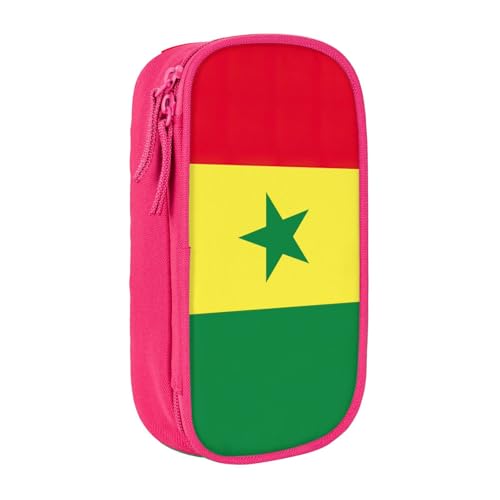 Lootpe Federmäppchen mit Flagge von Senegal, Aufbewahrungstasche, großes Fassungsvermögen, tragbare Büro-Stifttasche mit Reißverschluss von Lootpe
