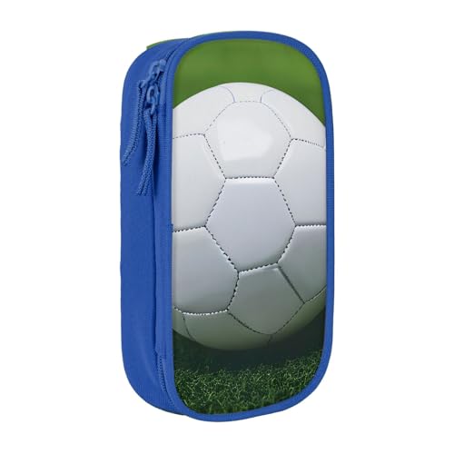 Lootpe Federmäppchen mit Fußball-Motiv, Aufbewahrungstasche, großes Fassungsvermögen, tragbare Büro-Stifttasche mit Reißverschluss von Lootpe