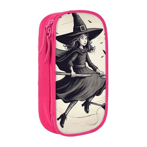 Lootpe Federmäppchen mit Halloween-Hexenmotiv, Aufbewahrungstasche, großes Fassungsvermögen, tragbare Büro-Stifttasche mit Reißverschluss von Lootpe