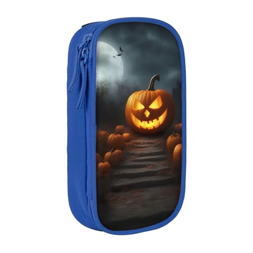 Lootpe Federmäppchen mit Halloween-Kürbis-Druck, Aufbewahrungstasche, großes Fassungsvermögen, tragbare Büro-Stifttasche mit Reißverschluss von Lootpe