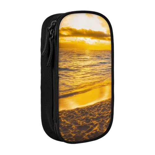 Lootpe Federmäppchen mit Hawaii-Palmen-Druck, Aufbewahrungstasche, großes Fassungsvermögen, tragbare Büro-Stifttasche mit Reißverschluss von Lootpe