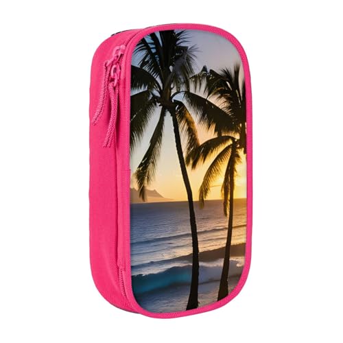 Lootpe Federmäppchen mit Hawaii-Sonnenstrahlen-Aufdruck, Aufbewahrungstasche, großes Fassungsvermögen, tragbare Büro-Stifttasche mit Reißverschluss von Lootpe