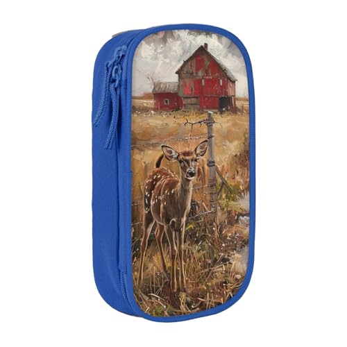 Lootpe Federmäppchen mit Hirschmotiv, Aufbewahrungstasche, großes Fassungsvermögen, tragbare Büro-Stifttasche mit Reißverschluss von Lootpe