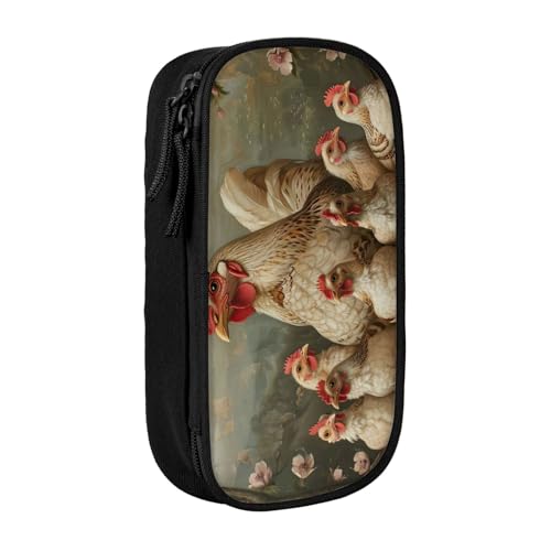 Lootpe Federmäppchen mit Hühnerbrut, Aufbewahrungstasche, großes Fassungsvermögen, tragbare Büro-Stifttasche mit Reißverschluss von Lootpe