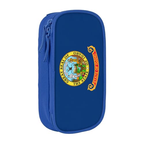 Lootpe Federmäppchen mit Idaho Staatsflagge, Aufbewahrungstasche, großes Fassungsvermögen, tragbare Büro-Stifttasche mit Reißverschluss von Lootpe