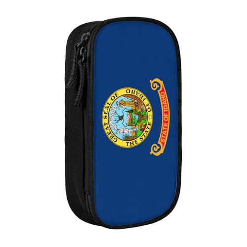 Lootpe Federmäppchen mit Idaho Staatsflagge, Aufbewahrungstasche, großes Fassungsvermögen, tragbare Büro-Stifttasche mit Reißverschluss von Lootpe