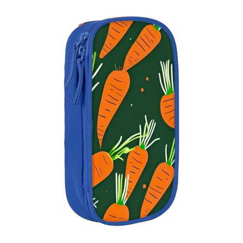 Lootpe Federmäppchen mit Karottenmuster, Aufbewahrungstasche, großes Fassungsvermögen, tragbare Büro-Stifttasche mit Reißverschluss von Lootpe