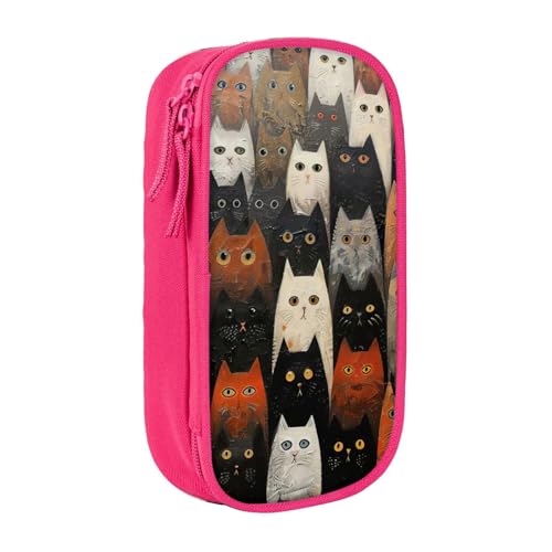 Lootpe Federmäppchen mit Katzendruck, Aufbewahrungstasche, großes Fassungsvermögen, tragbare Büro-Stifttasche mit Reißverschluss von Lootpe