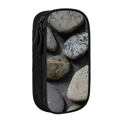 Lootpe Federmäppchen mit Kieselstein-Muster, Aufbewahrungstasche, großes Fassungsvermögen, tragbare Büro-Stifttasche mit Reißverschluss von Lootpe