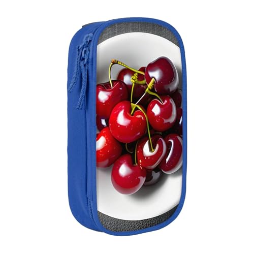 Lootpe Federmäppchen mit Kirsch-Aufdruck, Aufbewahrungstasche, großes Fassungsvermögen, tragbare Büro-Stifttasche mit Reißverschluss von Lootpe