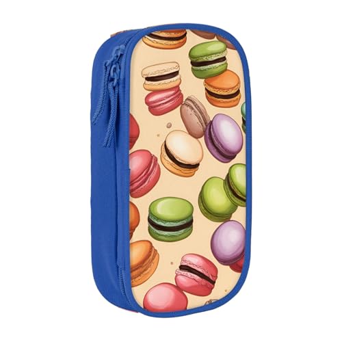 Lootpe Federmäppchen mit Macaron-Keksgeschmack, Aufbewahrungstasche, großes Fassungsvermögen, tragbare Büro-Stifttasche mit Reißverschluss von Lootpe