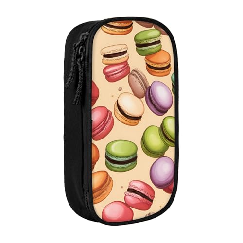 Lootpe Federmäppchen mit Macaron-Keksgeschmack, Aufbewahrungstasche, großes Fassungsvermögen, tragbare Büro-Stifttasche mit Reißverschluss von Lootpe