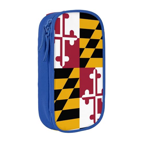Lootpe Federmäppchen mit Maryland-Staats-Flagge, Aufbewahrungstasche, großes Fassungsvermögen, tragbare Büro-Stifttasche mit Reißverschluss von Lootpe