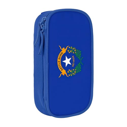 Lootpe Federmäppchen mit Nevada-Flagge, Aufbewahrungstasche, großes Fassungsvermögen, tragbare Büro-Stifttasche mit Reißverschluss von Lootpe