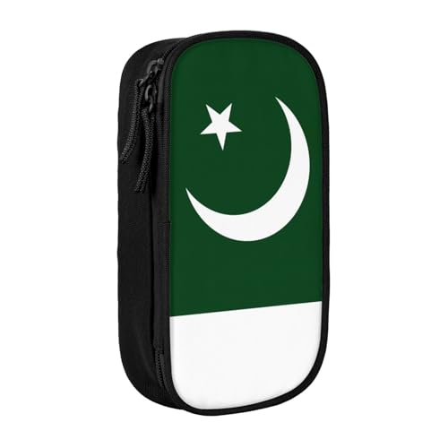 Lootpe Federmäppchen mit Pakistan-Motiv, Aufbewahrungstasche, großes Fassungsvermögen, tragbare Büro-Stifttasche mit Reißverschluss von Lootpe