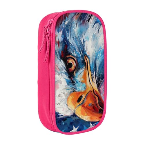 Lootpe Federmäppchen mit Patriotischem Adlermuster, Aufbewahrungstasche, großes Fassungsvermögen, tragbare Büro-Stifttasche mit Reißverschluss von Lootpe