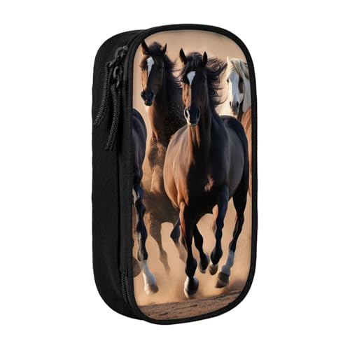 Lootpe Federmäppchen mit Pferdemotiv, Aufbewahrungstasche, großes Fassungsvermögen, tragbare Büro-Stifttasche mit Reißverschluss von Lootpe