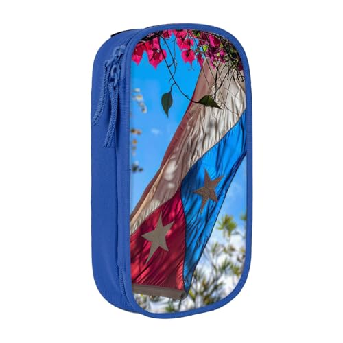 Lootpe Federmäppchen mit Puerto Rico-Flagge, Aufbewahrungstasche, großes Fassungsvermögen, tragbare Büro-Stifttasche mit Reißverschluss von Lootpe