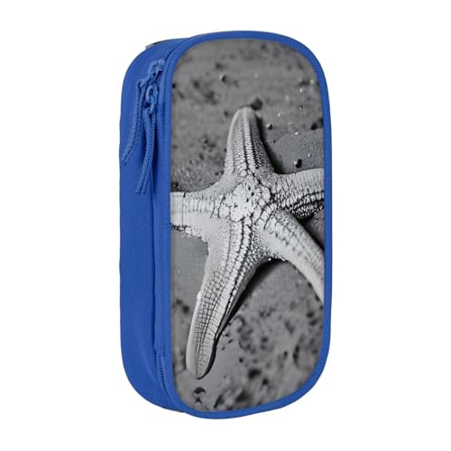 Lootpe Federmäppchen mit Seestern-Motiv, Aufbewahrungstasche, großes Fassungsvermögen, tragbare Büro-Stifttasche mit Reißverschluss von Lootpe