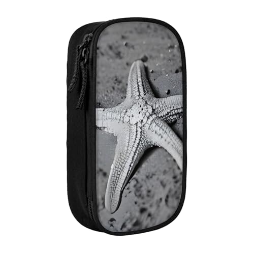 Lootpe Federmäppchen mit Seestern-Motiv, Aufbewahrungstasche, großes Fassungsvermögen, tragbare Büro-Stifttasche mit Reißverschluss von Lootpe