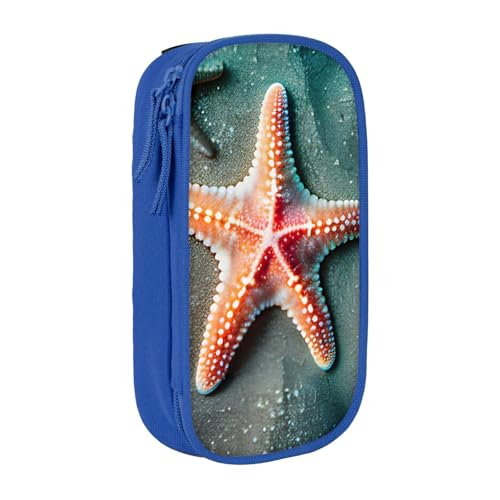 Lootpe Federmäppchen mit Seesternmotiv, Aufbewahrungstasche, großes Fassungsvermögen, tragbare Büro-Stifttasche mit Reißverschluss von Lootpe