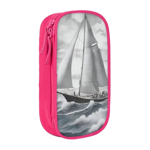 Lootpe Federmäppchen mit Segelmotiv, Aufbewahrungstasche, großes Fassungsvermögen, tragbare Büro-Stifttasche mit Reißverschluss von Lootpe